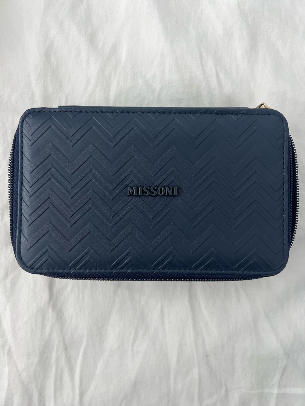 Missoni Navy Chevron Zip-Around Pouch